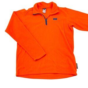Helly Hansen Mens Orange Fleece Pullover Medium Quarter Zip